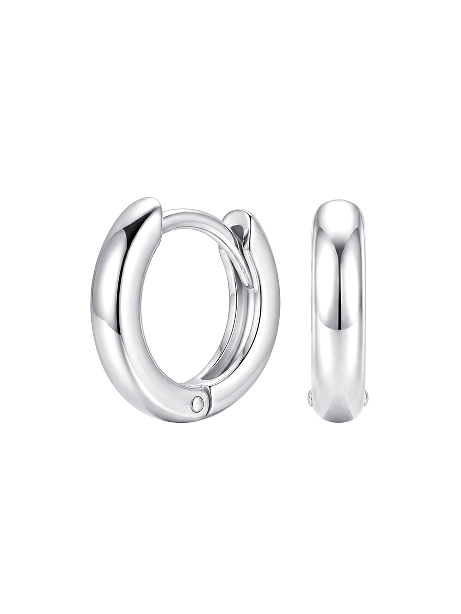 Серьги кольца из серебра 925 без камней | 0201565-00245