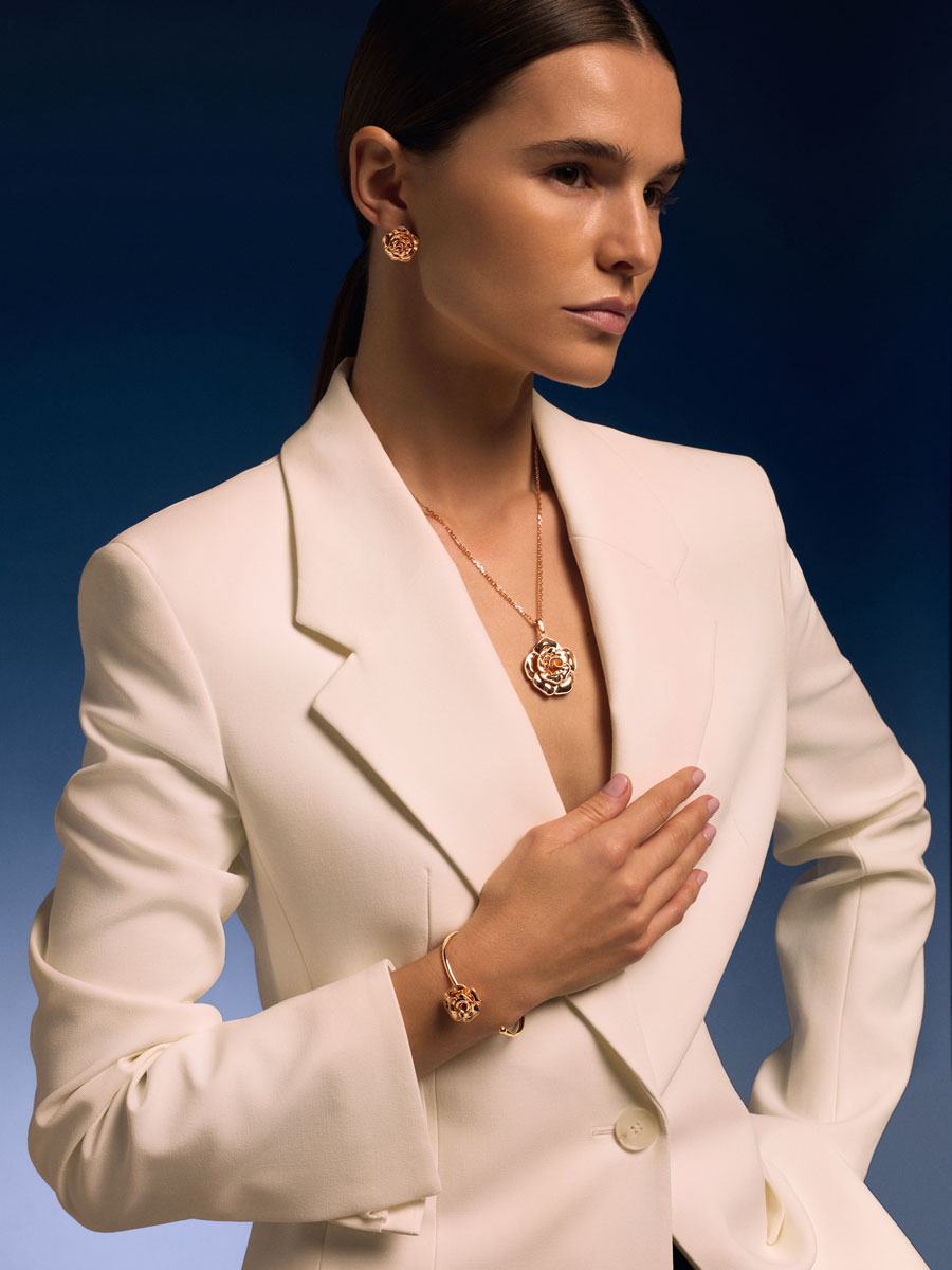 Подвеска роза серебряная 925 с золочением  | 9401520-00249