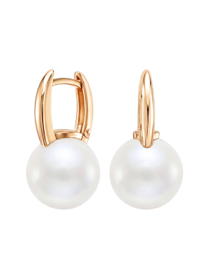 Серьги золотые 585 с белым жемчугом 