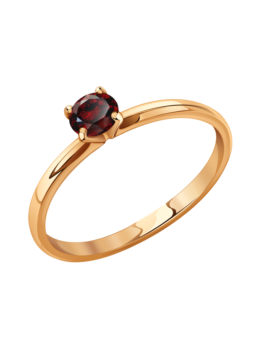 Кольцо золотое 585 с гранатом  | 0101510-00290