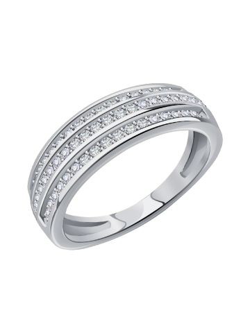 Кольцо дорожка из белого золота 585 с бриллиантами