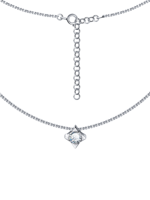Колье из белого золота 585 с бриллиантом 