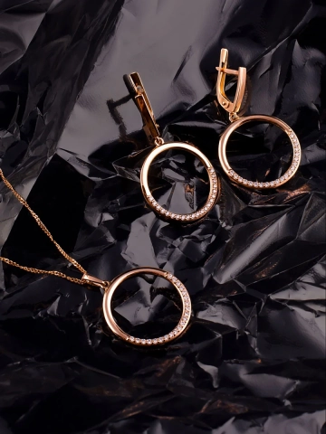 Подвеска золотая 585 с фианитами