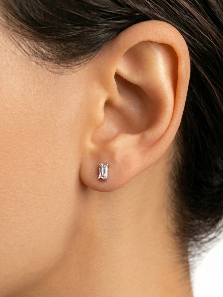 Серьги пусеты серебряные 925 с фианитами | 6002418-00775