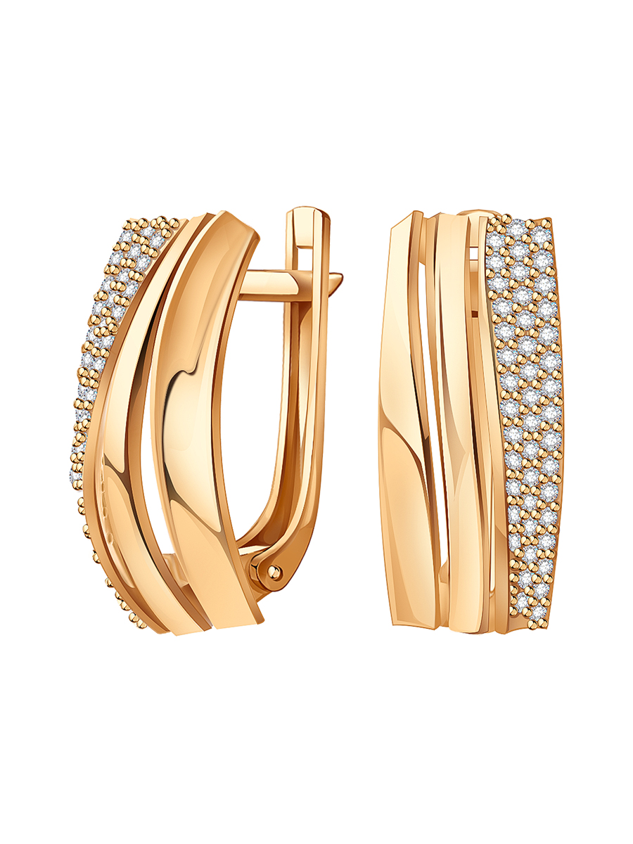 Серьги из золота 585 с бриллиантами | 2101565-02730