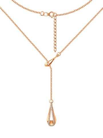 Колье галстук золотое 585 с бриллиантами 