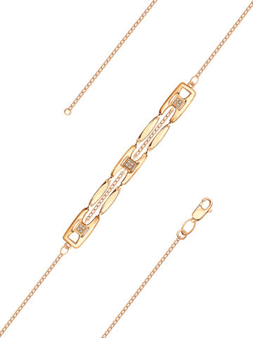 Браслет золотой 585 с фианитами 