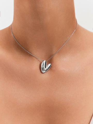 Подвеска буква V из серебра 925 без камней