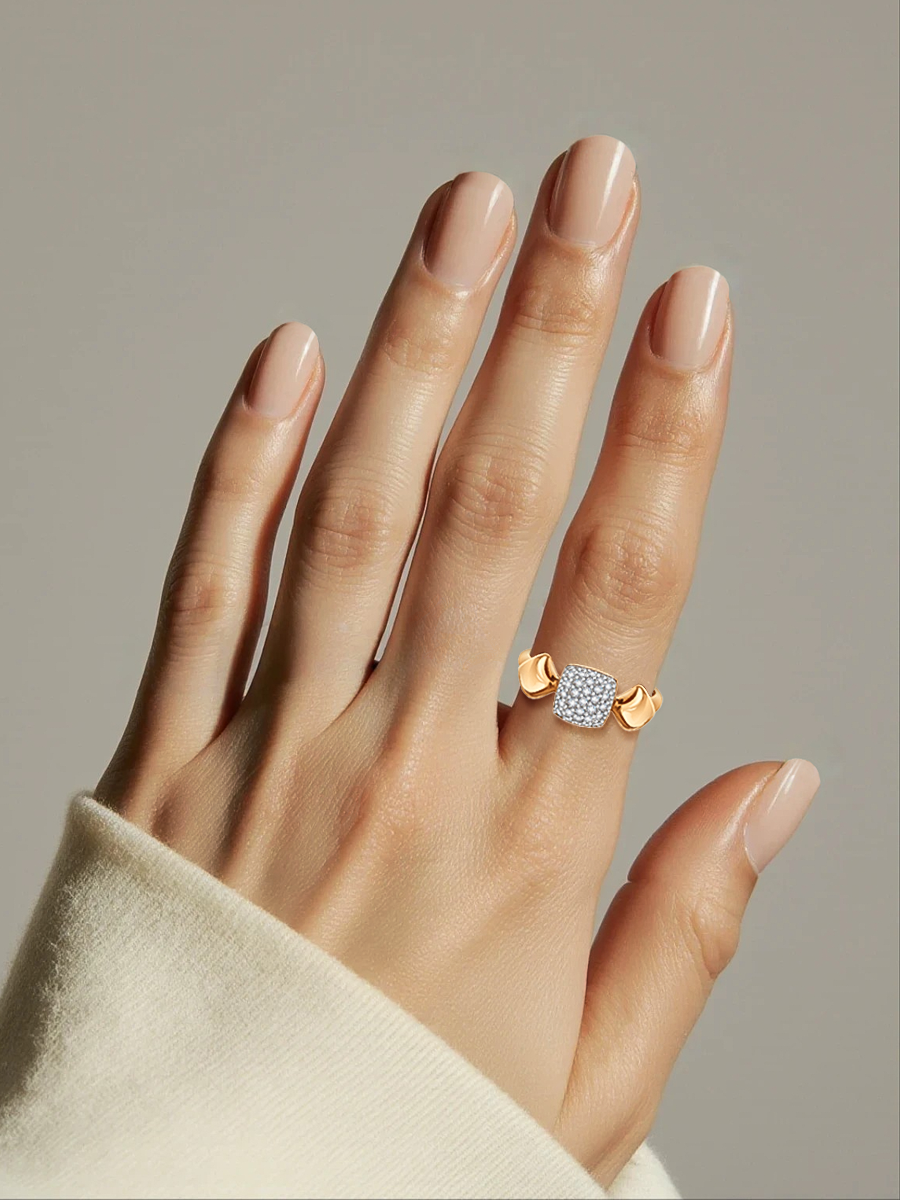 Кольцо золотое 585 с фианитами  | 1101745-00770