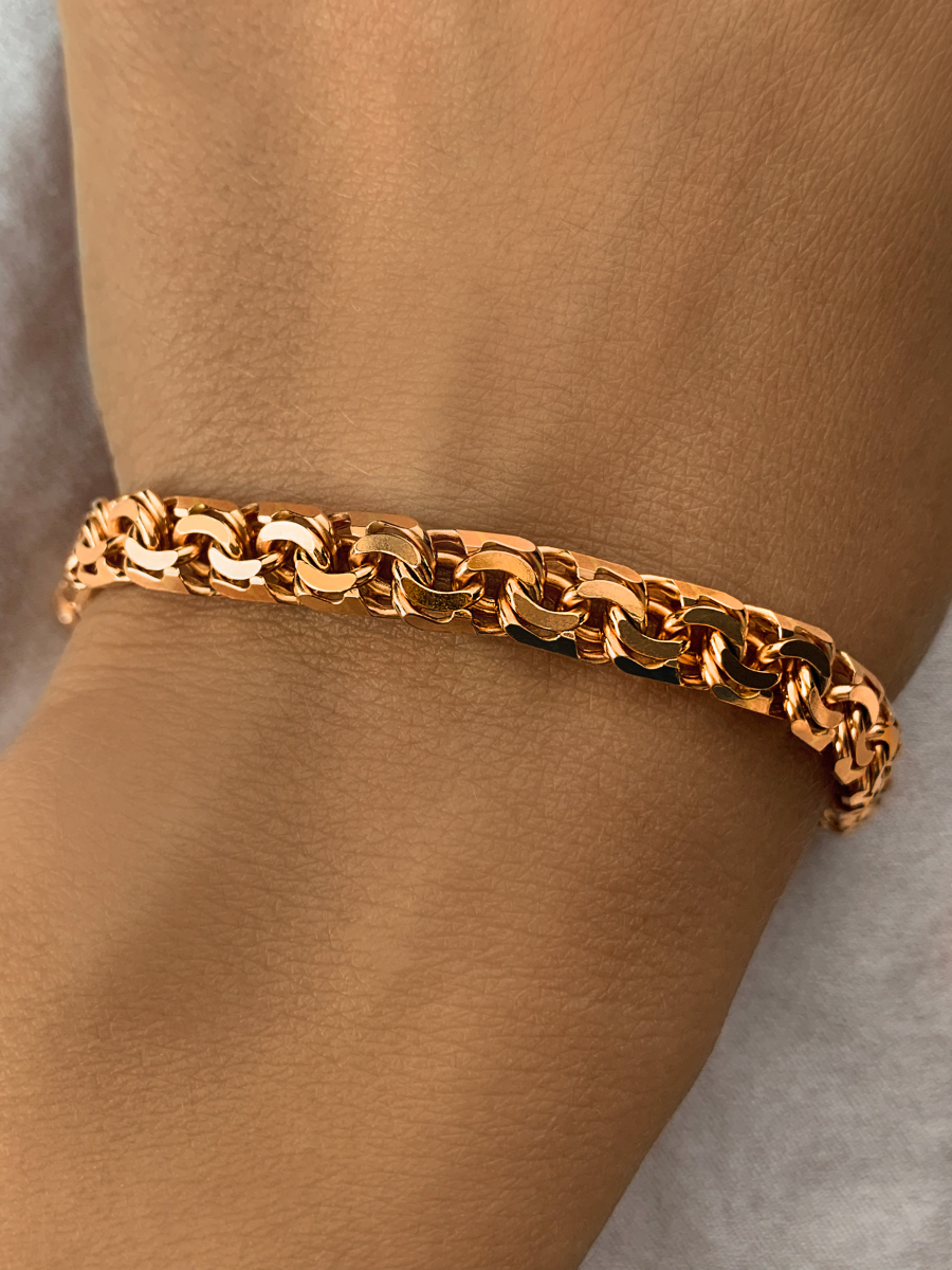 Браслет золотой 585 плетение Бисмарк 6,5 мм  | 12120382123