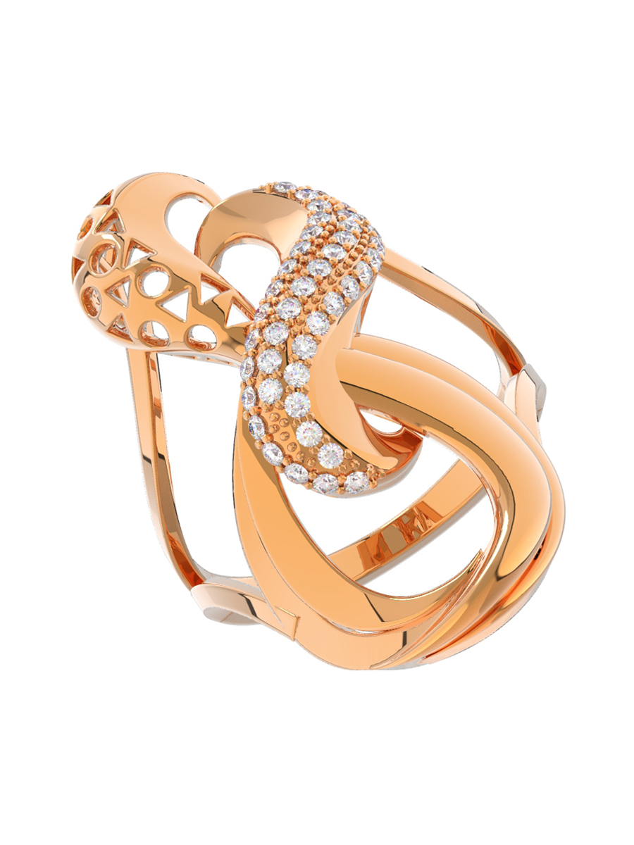 Золотое кольцо с фианитами | 1100510-00770