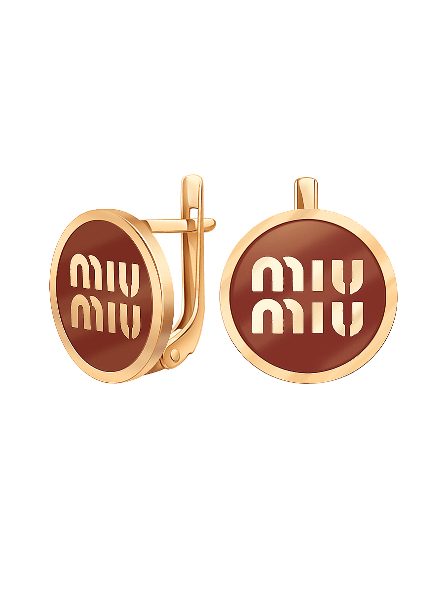 Серьги золотые 585 с эмалью  | 9201454-06160