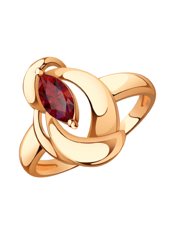 Кольцо золотое 585 с гранатом