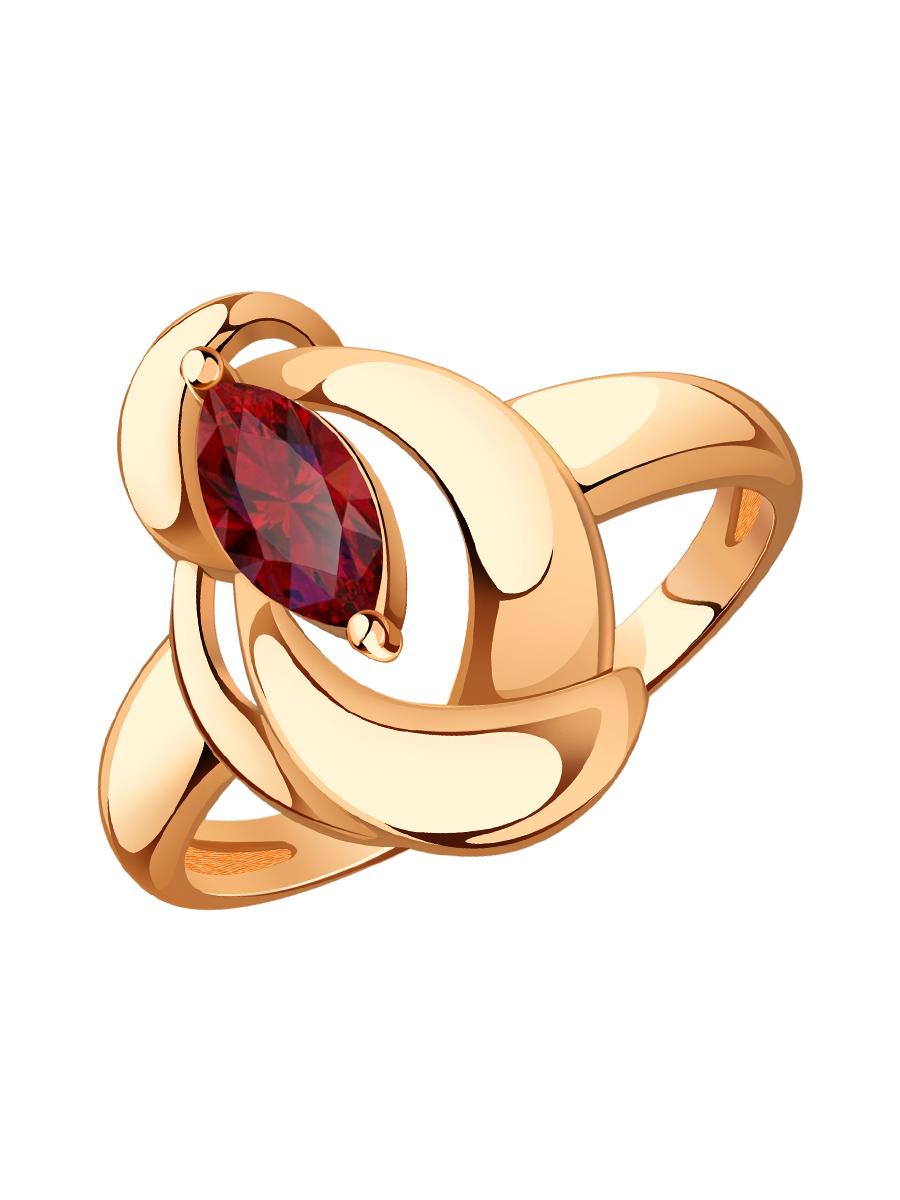 Кольцо золотое 585 с гранатом | 1101393-00290