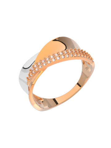 Кольцо золотое 585 с фианитами