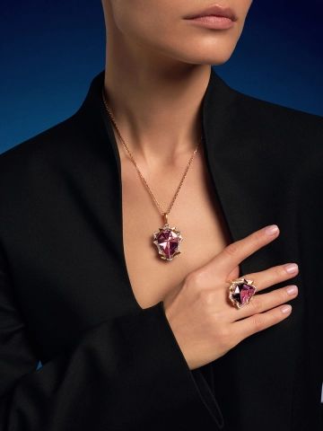 Кольцо золотое 585 с аметрином и бриллиантами