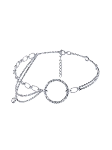 Браслет серебряный женский 925 цепочка с камнями фианитами