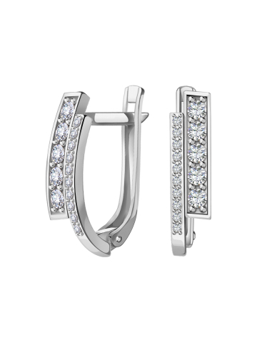 Серьги дорожки из серебра 925 с фианитами