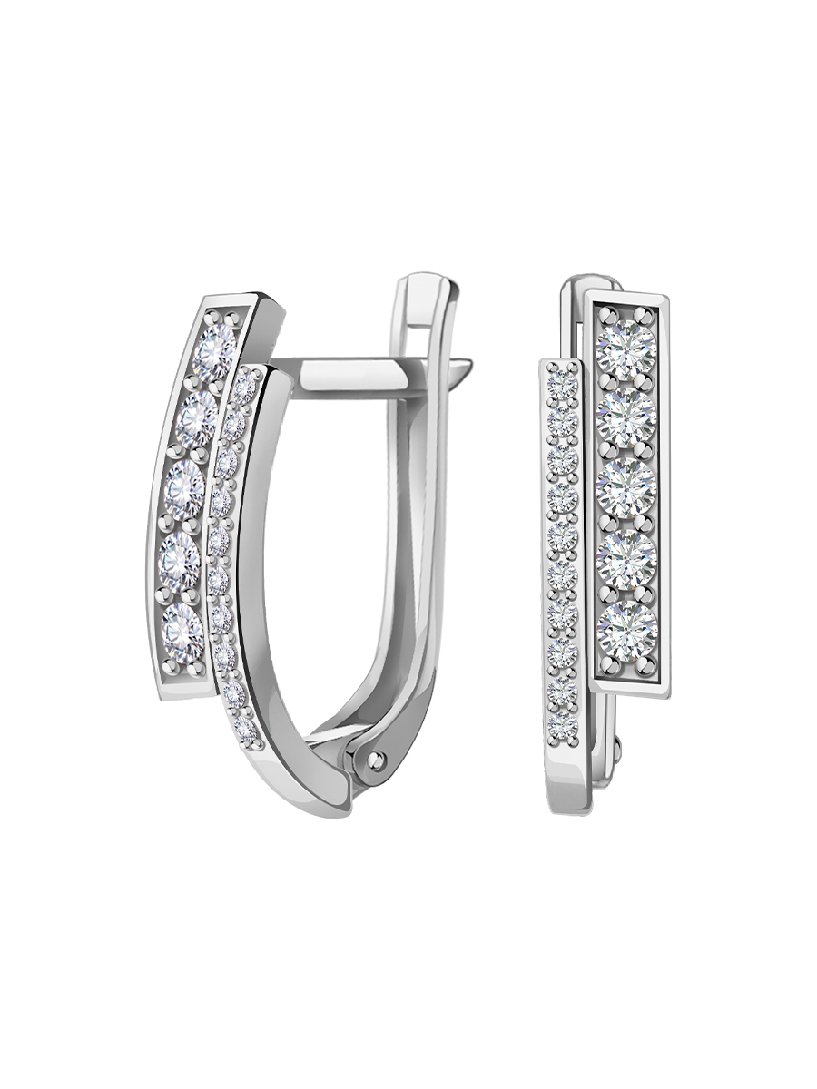 Серьги дорожки из серебра 925 с фианитами | 2100830-00775