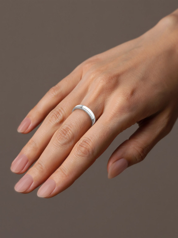 Кольцо обручальное из белого золота 585 без камней 4 мм
