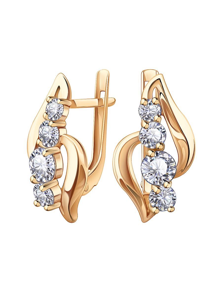 Серьги из золота 585 с камнями фианитами | 2100921-00770