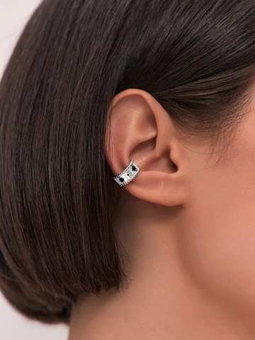 Серьга каффа серебряная 925 