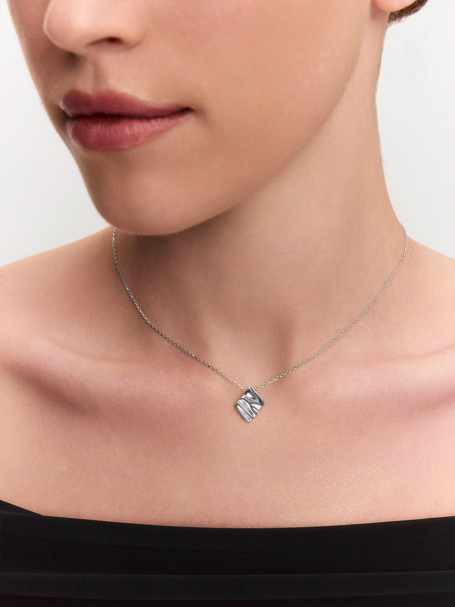 Подвеска серебряная 925 мятый металл  | 4101760Л00245