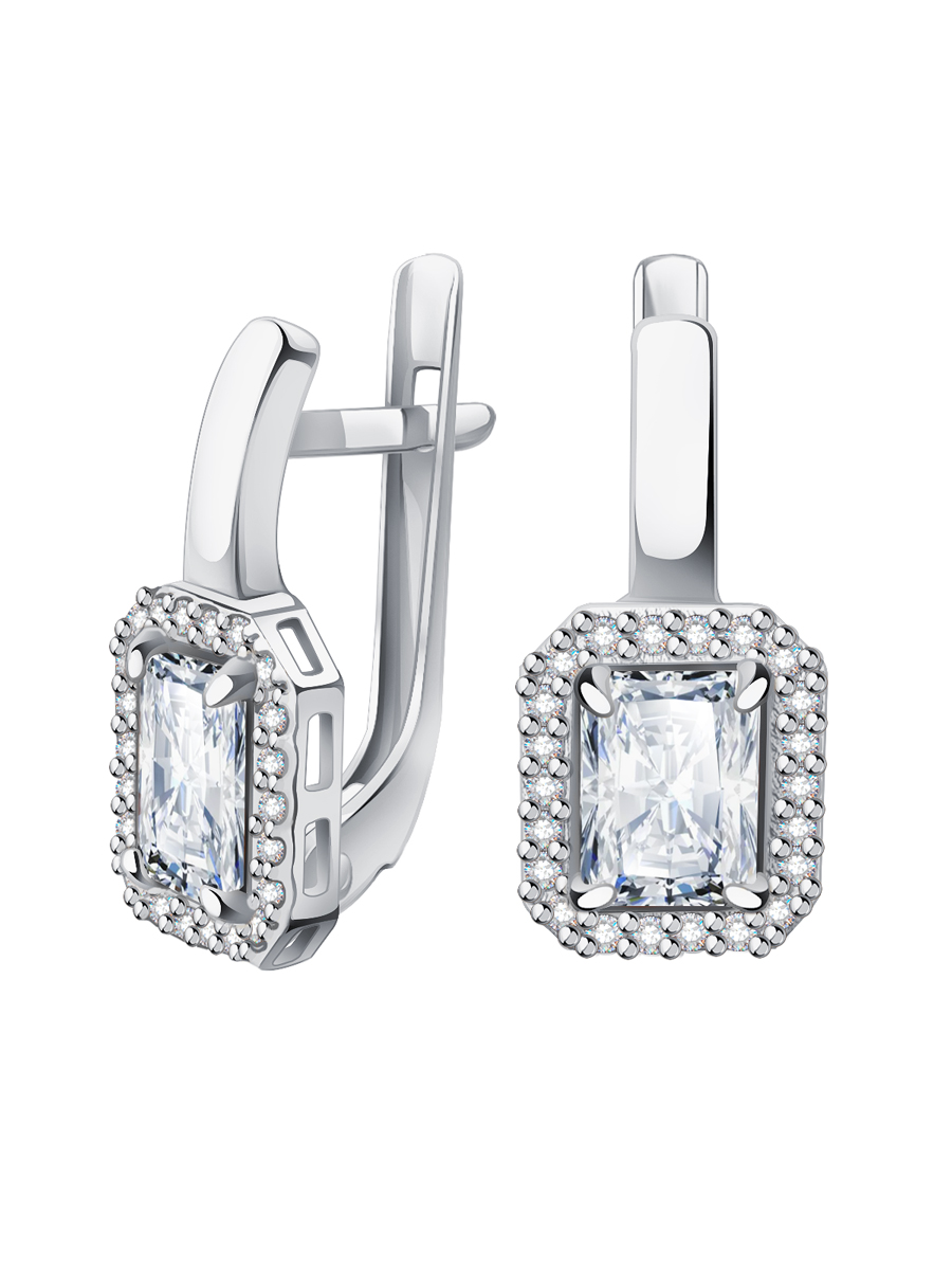 Серьги серебряные 925 женские с камнями фианитами  | 0202229-00775