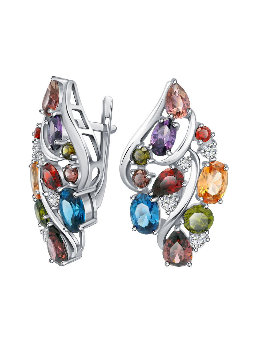 Серьги серебряные 925 с фианитами  | 2100489-00355