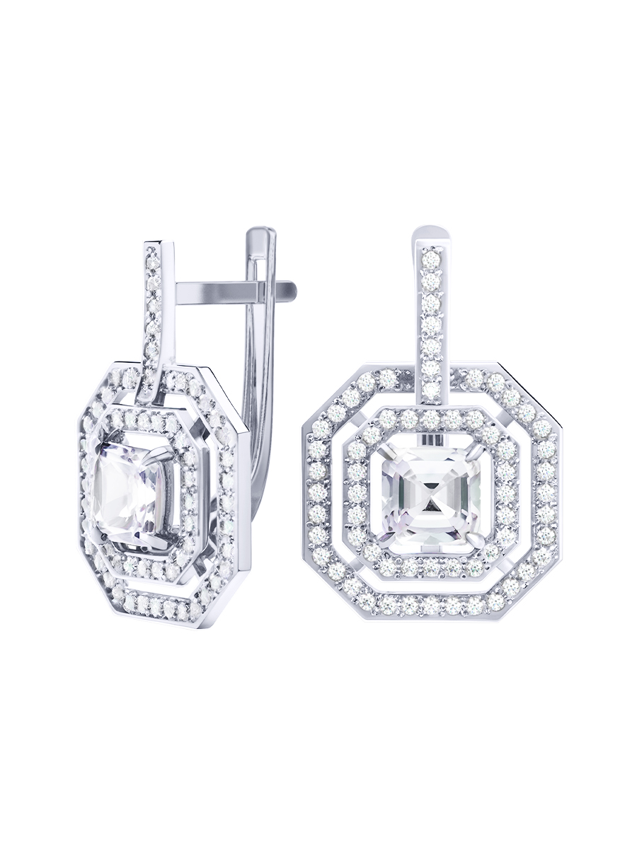 Серьги из серебра 925 с камнями фианитами | 2101768-00775
