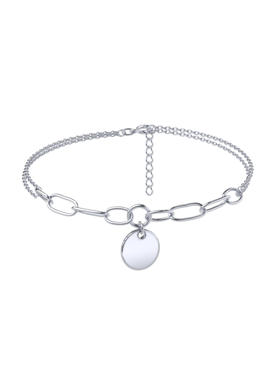 Браслет серебряный женский на руку 925 цепочка без камней | 0710793-00245