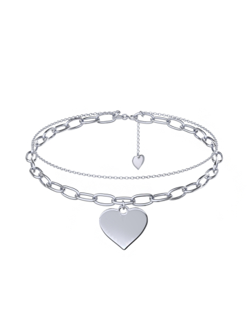 Браслет серебряный женский на руку 925 с сердцем без камней