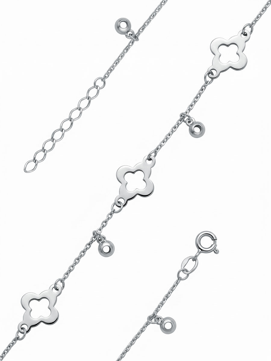 Браслет серебряный 925 клевер  | 0720815-00245