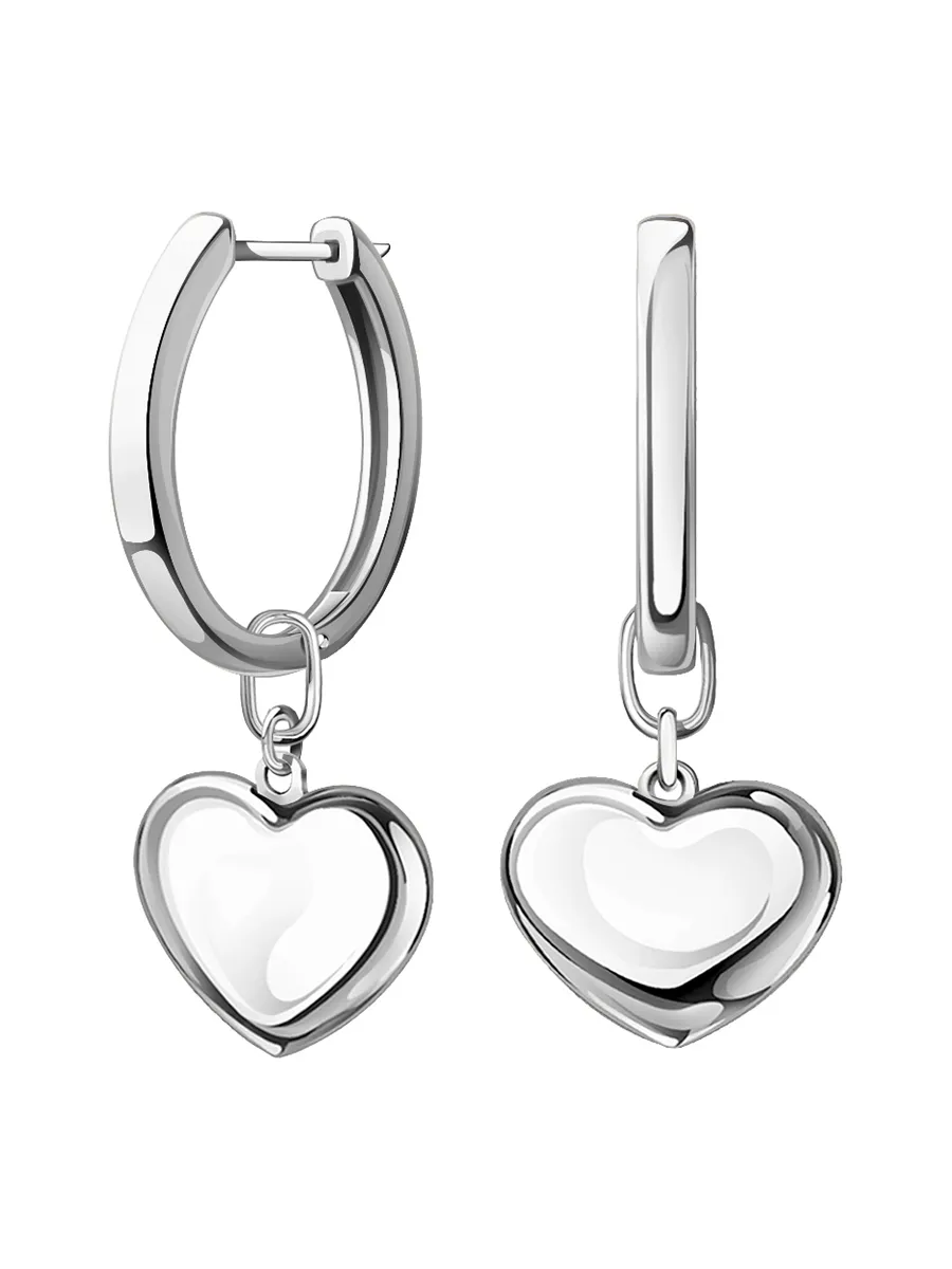 Серьги сердечки из серебра 925 | 0221812-00245