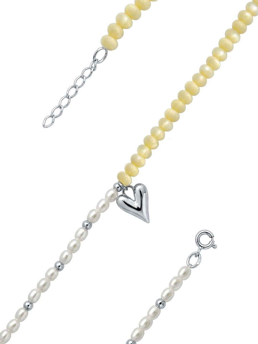 Браслет серебряный 925 с жемчугом и перламутром | 7121835Л05985