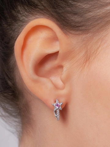 Серьги детские серебряные 925 звезды