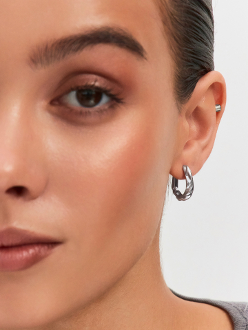 Серьги серебряные 925 мятый металл