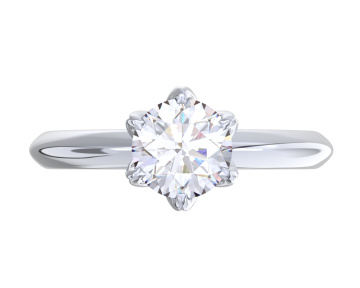 Кольцо помолвочное из белого золота 585 с муассанитом