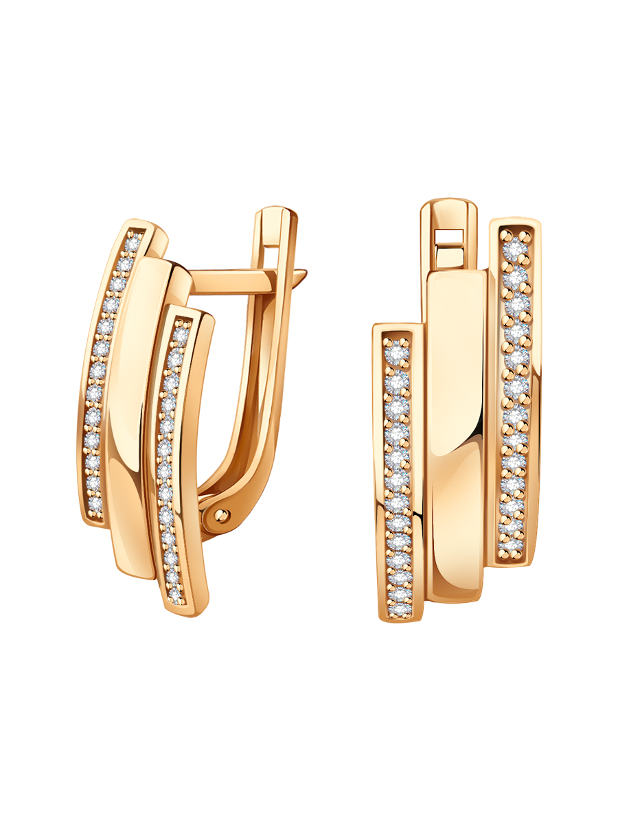 Серьги из золота 585 с бриллиантами | 0202132-02730