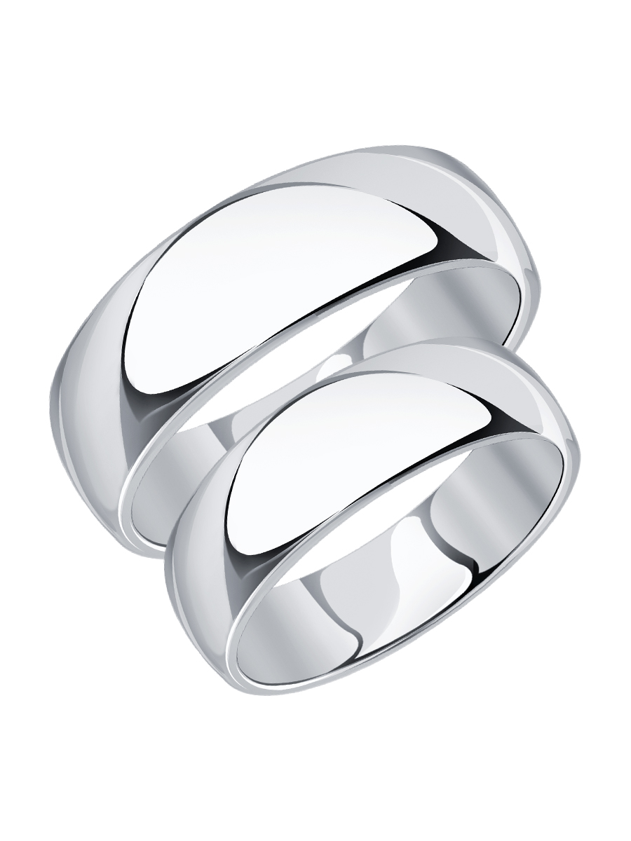 Кольцо обручальное из белого золота 585 без камней 7 мм | 1001019-00242