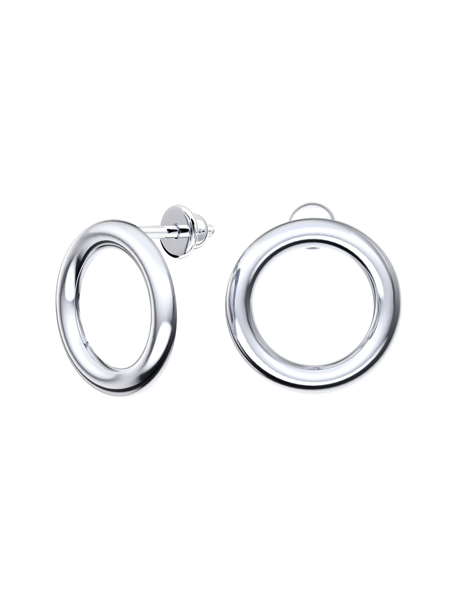Серьги гвоздики из серебра 925 без камней | 6002166-00245