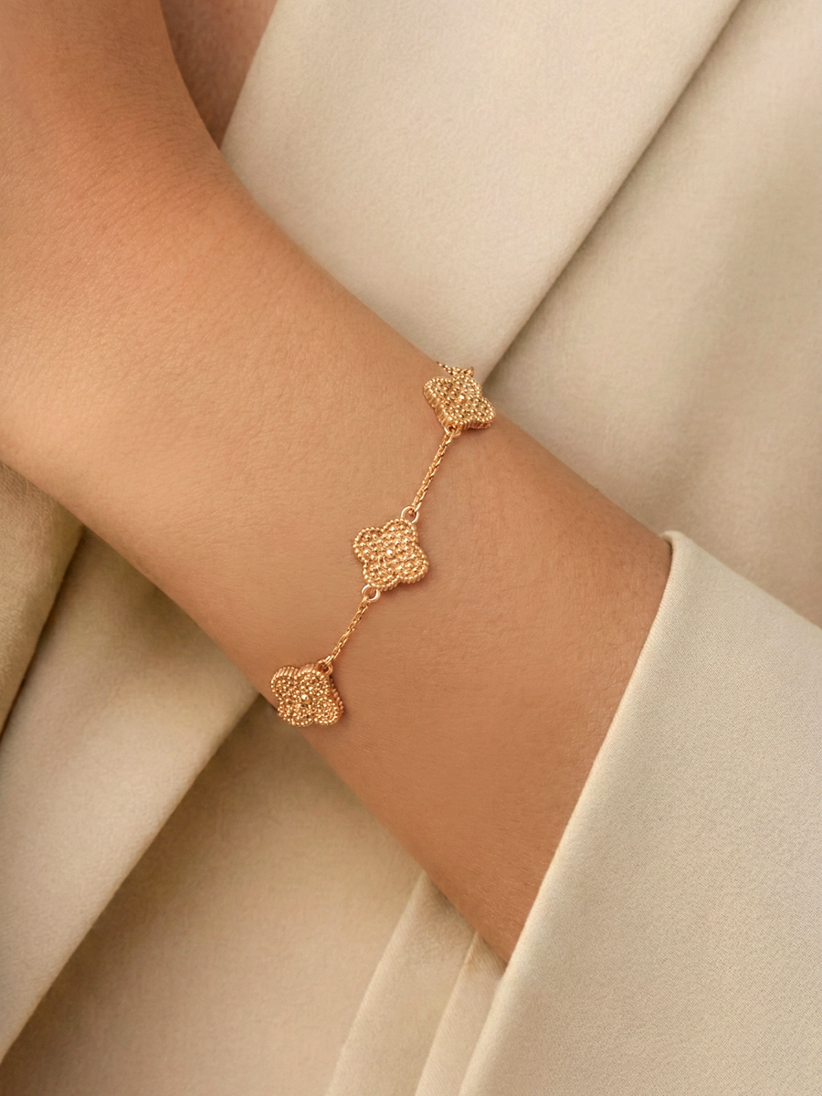 Браслет золотой 585 клевер | 7121325-90240