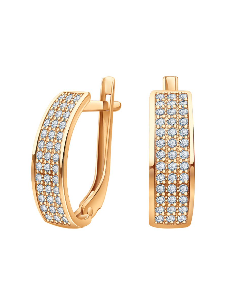 Серьги дорожки из золота 585 с камнями фианитами | 2100577-00770