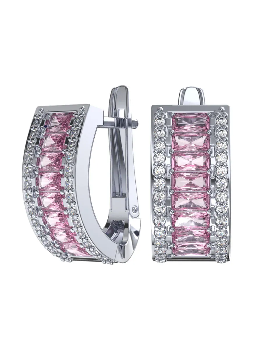 Серьги дорожки из серебра 925 с камнями фианитами | 2101692-00795