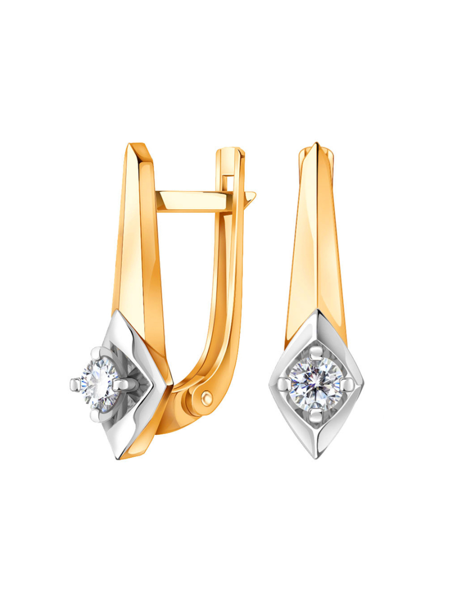 Серьги из золота 585 с бриллиантами | 2101464-00000