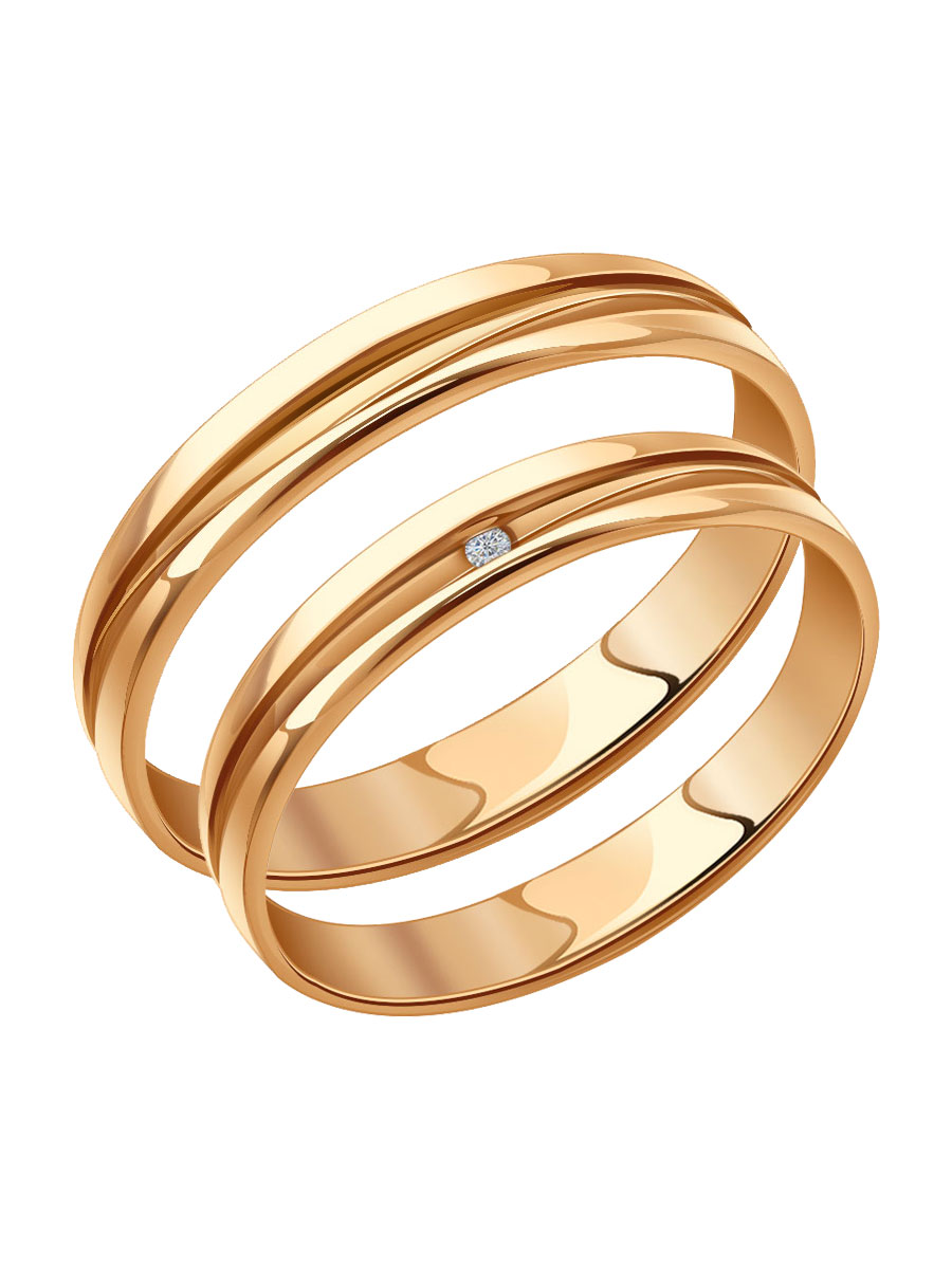 Кольцо обручальное золотое 585 без камней 4 мм | 1000027-00240