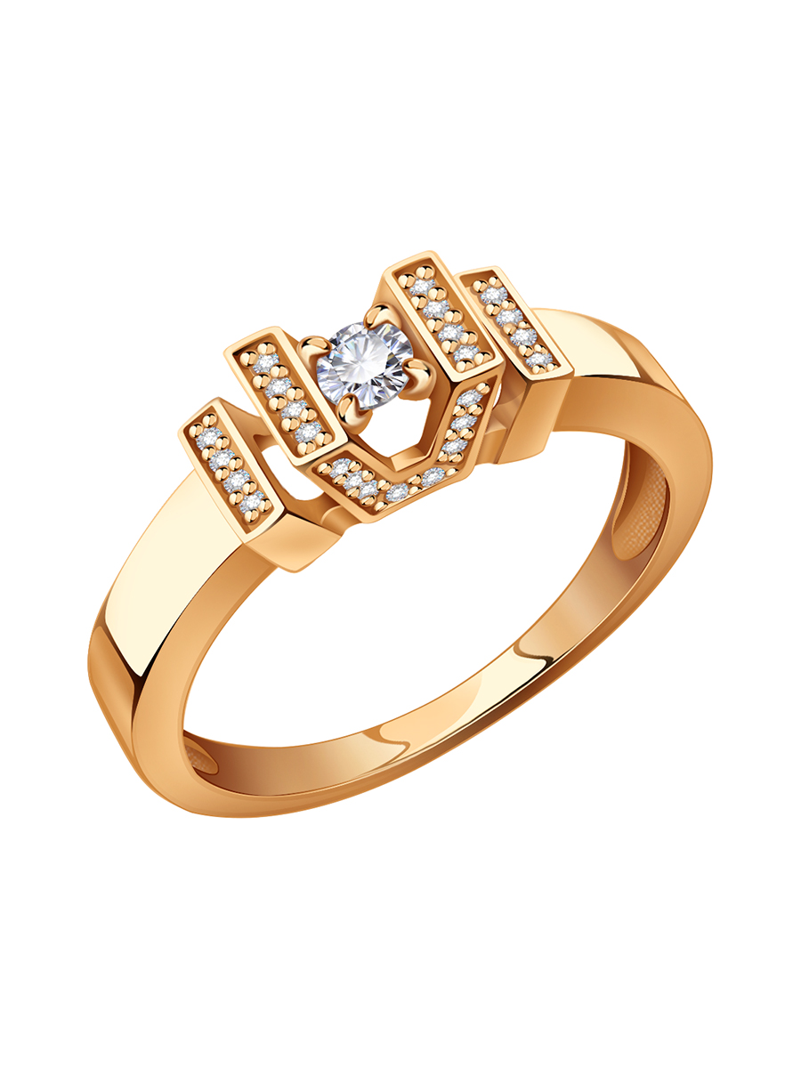 Кольцо золотое 585 с фианитами  | 1101721-00770