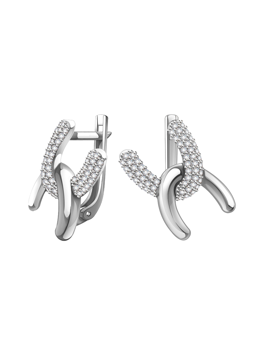 Серьги из серебра 925 с камнями фианитами | 2101594-00775