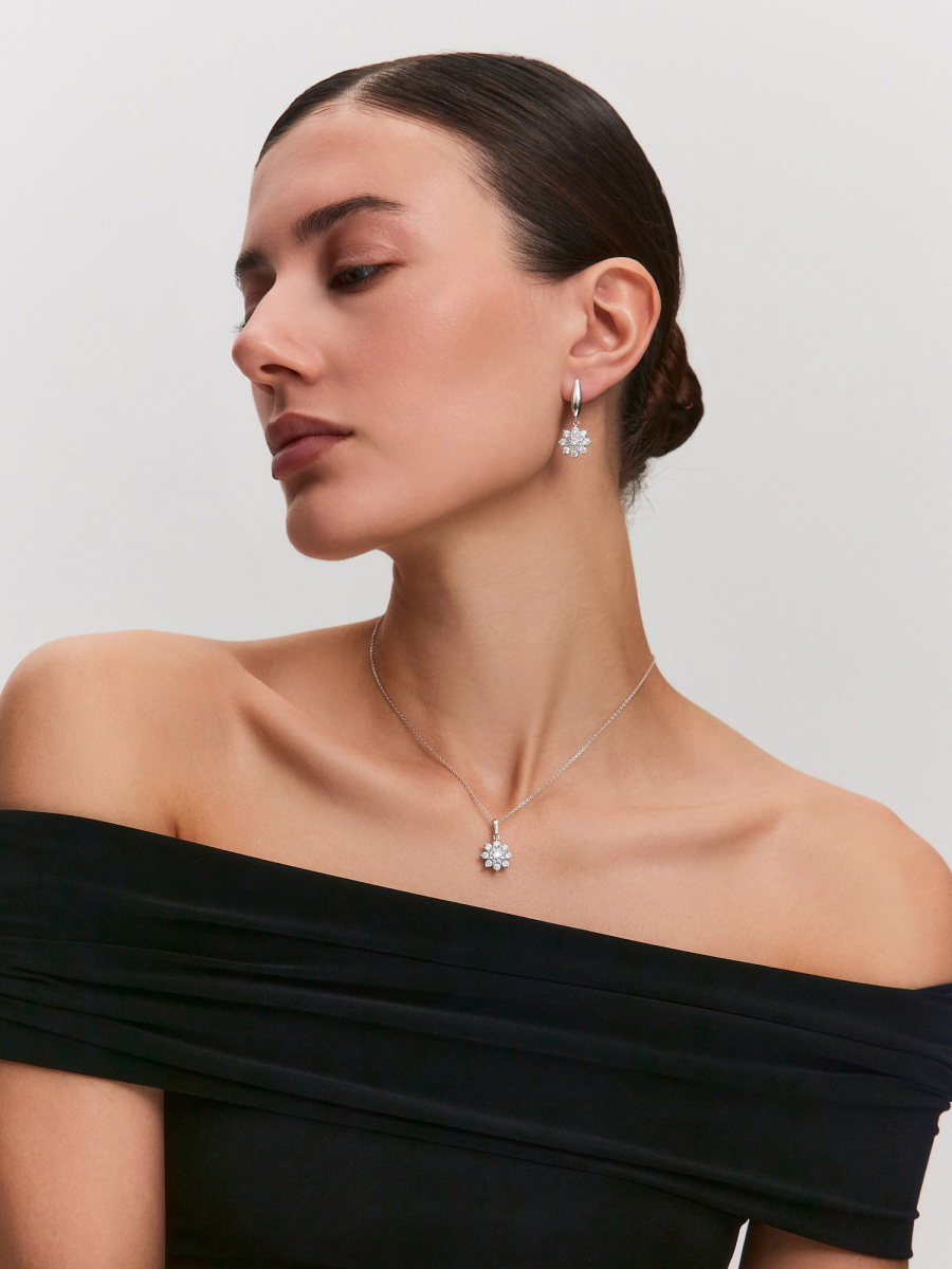 Подвеска серебряная 925 с фианитами  | 4101781-00775