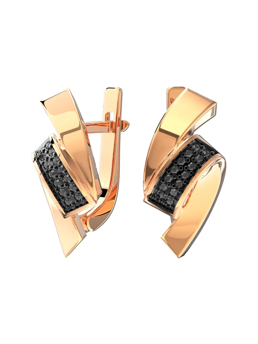 Серьги из золота 585 с бриллиантами | 0202144-00040